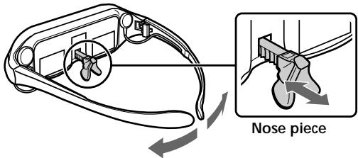 SONY PLM-A35 - Adjust the nose piece and put on the Glasstron. - 1