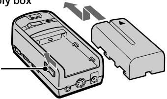 SONY PLM-A35 - Attach the battery pack to the power supply box. - 1
