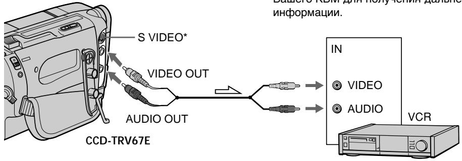 S VIDEO* VIDEO OUT AUDIO OUT CCD-TRV67E IN VIDEO AUDIO VCR