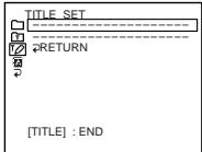TITLE SET [TITLE] : END