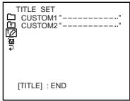 TITLE SET CUSTOM1 "--------" CUSTOM2 "--------" [TITLE] : END