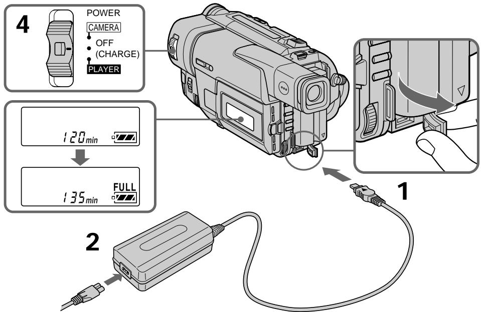 4 POWER CAMERA OFF (CHARGE) PLAYER 120min 135min FULL 1 2