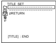 TITLE SET RETURN [TITLE] : END