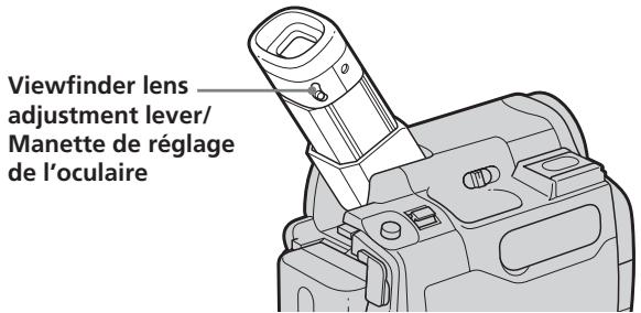 Viewfinder lens adjustment lever/ Manette de réglage de l'oculaire