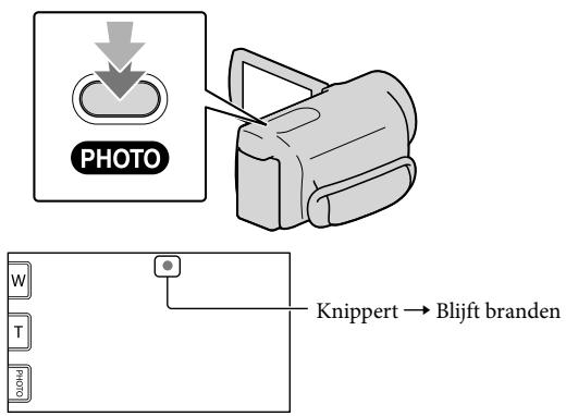 SONY DCR-SX65E - Druk zachtjes op PHOTO om scherp te stellen en druk de toets dan volledig in. - 1