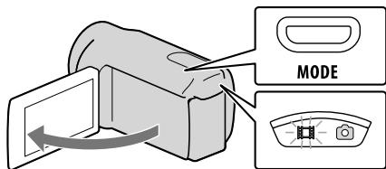 SONY DCR-SX65E - Open het LCD-schem van de camcorder. - 1