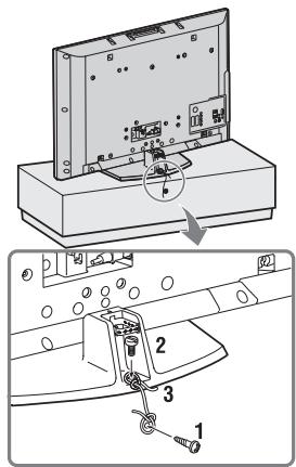 SONY KDL-32V4500 - 4: Sichern des Fernsehgeräts gegen Umfallen - 1