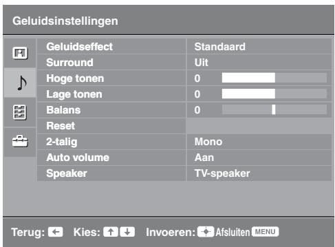 SONY KDL-19L4000 - Menu Geluidsinstallingen - 1
