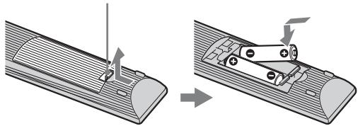 SONY KDL-19L4000 - Batterijen in de afstandsbedieningplaatsen - 1