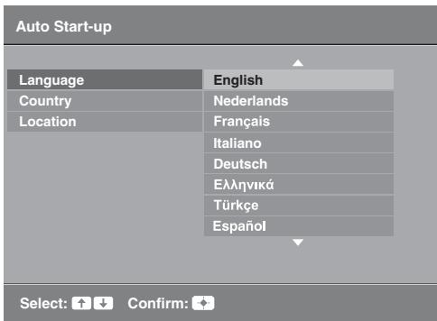 SONY KDL-19L4000 - 6: Auswahlen der Menüsprache, des Landes/der Region und des Betriebsortes - 2