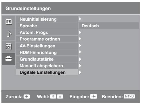 SONY KDL-19L4000 - Das Menu Digitale Einstellungen - 1