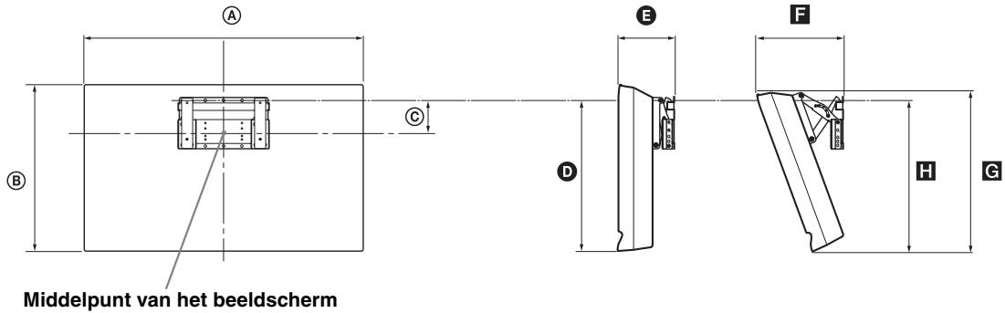 SONY KDL-19L4000 - Tabel met installmentafmetingen - 3