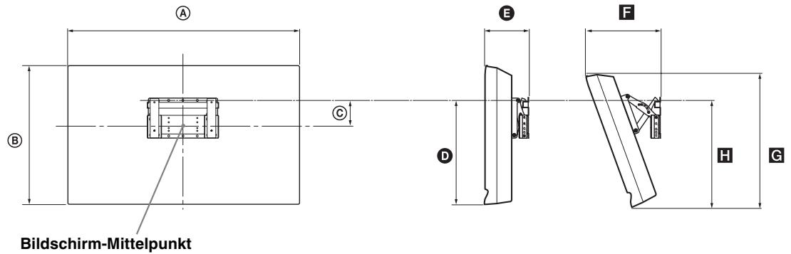 SONY KDL-19L4000 - Tabelle der Fernsehgeräte-Installationsabmessungen - 2