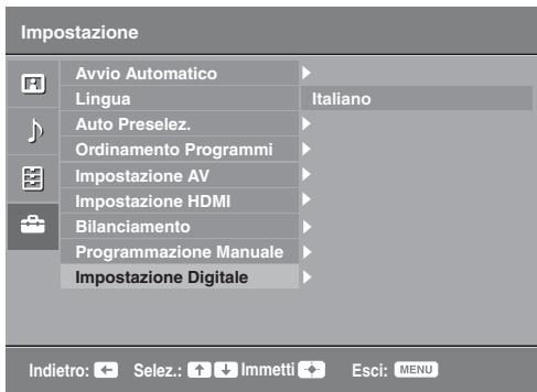 SONY KDL-19L4000 - Impostazione Digitale menu - 1