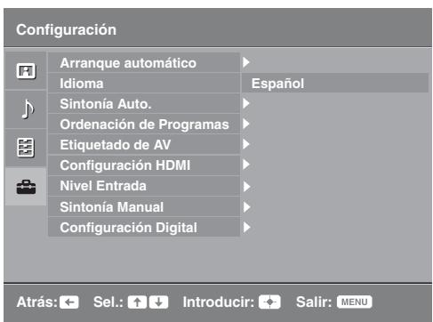 SONY KDL-19L4000 - Menu Configuración - 1