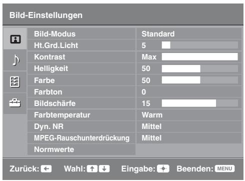 SONY KDL-19L4000 - Das Menu Bild-Einstellungen - 1