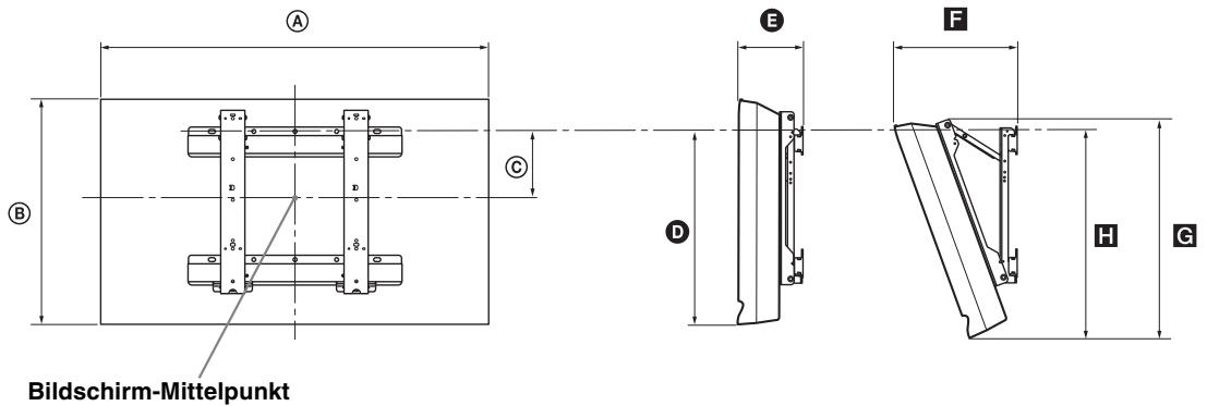SONY KDL-19L4000 - Tabelle der Fernsehgeräte-Installationsabmessungen - 1