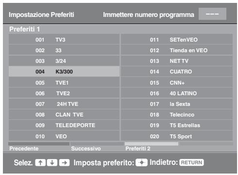 SONY KDL-19L4000 - Uso dell'Elenco Preferiti Digitali DVB* - 1