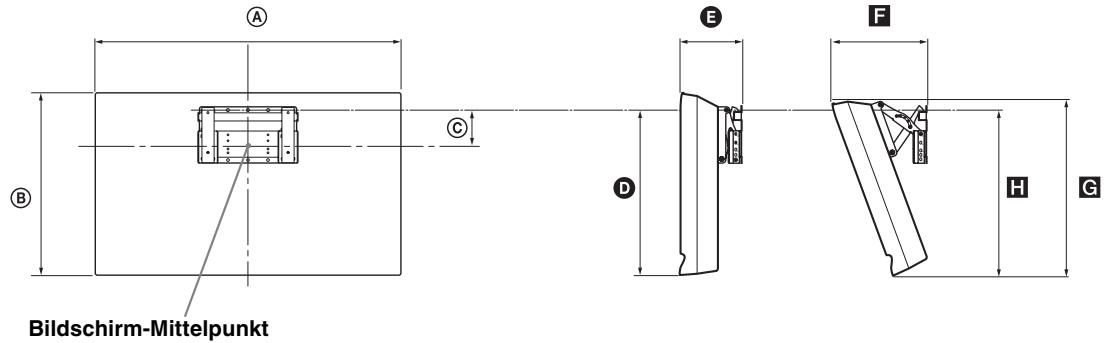 SONY KDL-19L4000 - Tabelle der Fernsehgeräte-Installationsabmessungen - 3