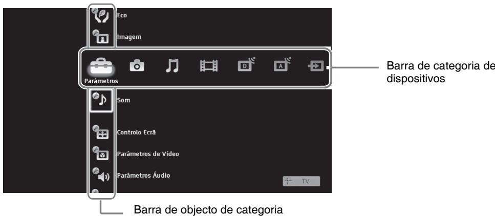 SONY KDL-37V5500 - Navegar através do Menu TV Home em XMB™ - 1