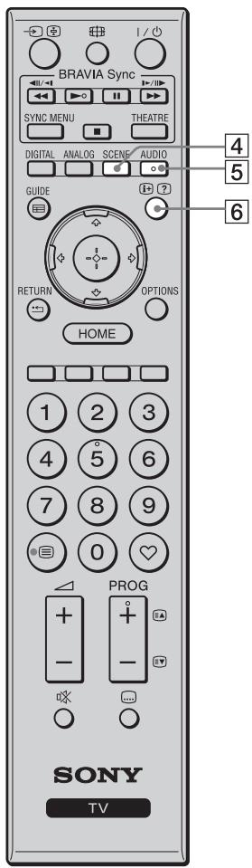 SONY KDL-37W5730 - Contrôles de la télécommande et du téléviseur - 4