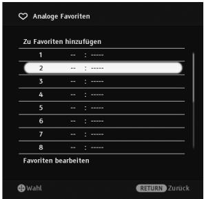 SONY KDL-37W5730 - Nutzung der Favoritenliste - 1