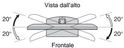 Vista dall'alto 20° 20° Frontale 20° 20°