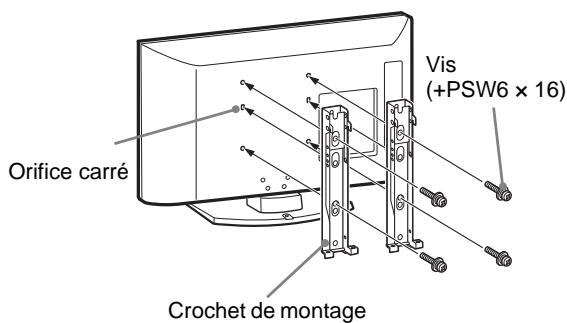 Orifice carré Crochet de montage Vis (+PSW6 x 16)