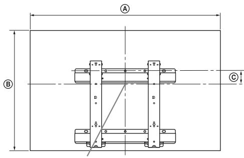 SONY KDL-32BX300 - Tabela de dimensiones de instalacao do televisor - 1