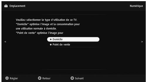 SONY KDL-32BX300 - : Sélection de la langue, du pays ou de la région et de la situation - 5