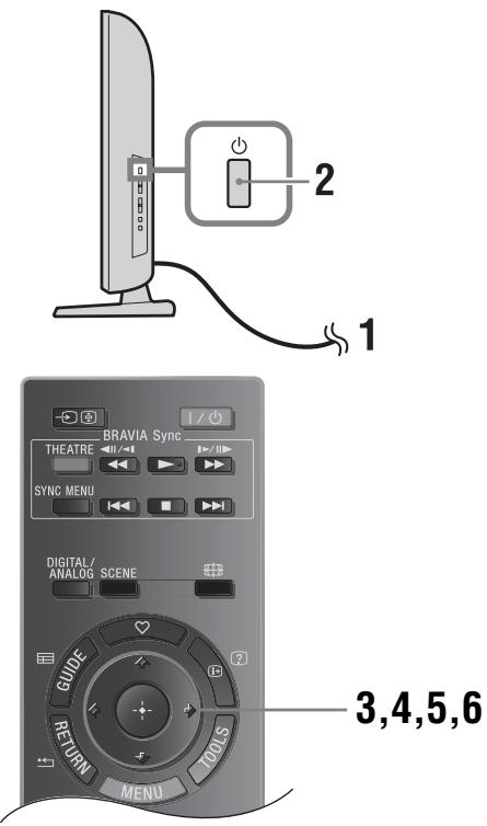 SONY KDL-37BX401 - 5: Sélection de la langue, du pays/région et de la situation - 1