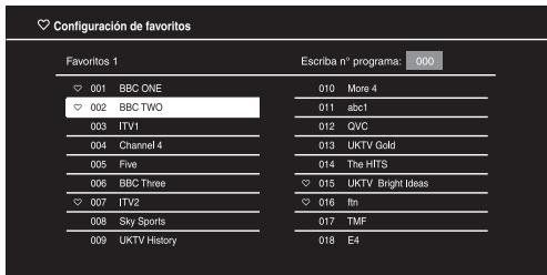 SONY KDL-37BX401 - Utilización de la lista de Favoritos digitales DVB* - 1