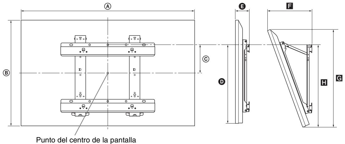 SONY BRAVIA KDL-55HX920 - Tabla de dimensiones de instalación del televisor - 3
