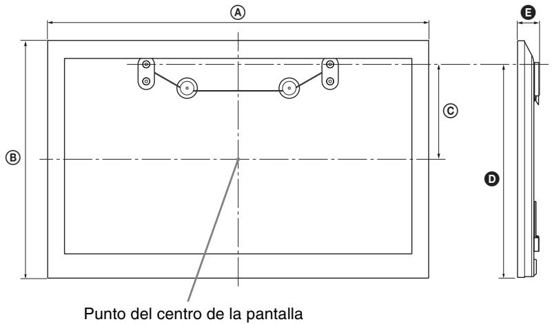 SONY BRAVIA KDL-55HX920 - Tabla de dimensiones de instalación del televisor - 1
