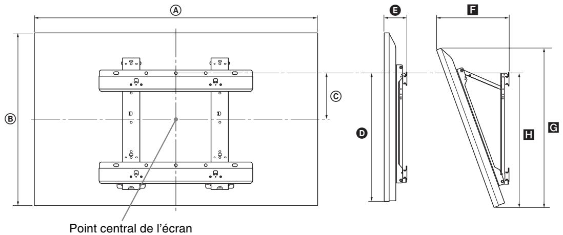SONY BRAVIA KDL-55HX920 - Tableau des dimensions d'installation du téléviseur - 3
