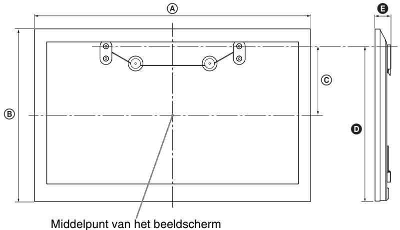 SONY BRAVIA KDL-55HX920 - Tabel met installatie-afmetingen - 1