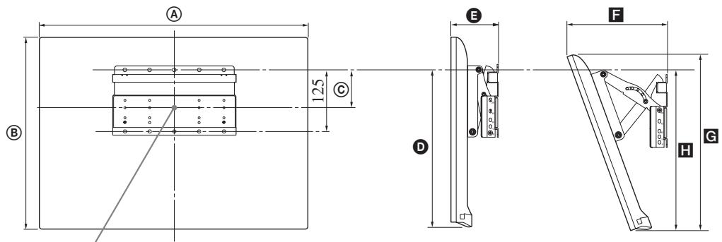 SONY KDL-40EX720 - Tabel met installmentafmetingen - 2