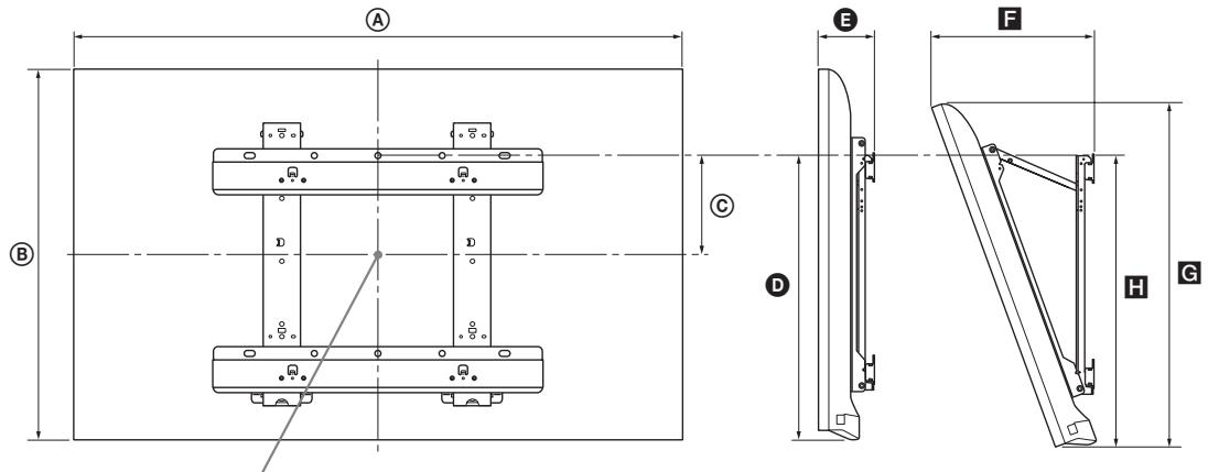SONY KDL-40EX720 - Tabela de dimensionalas de instalacao do televisor - 1