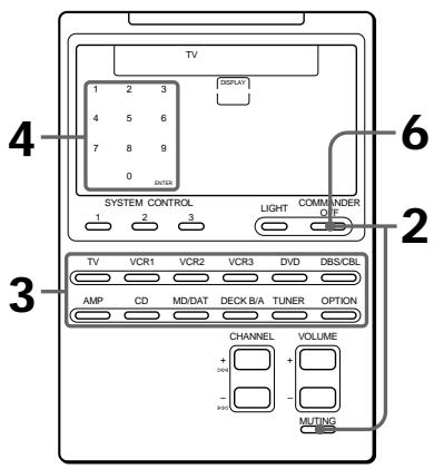SONY RM-AV2000 - Setting a Component Code - 1