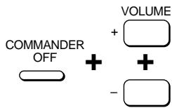 SONY RM-AV2000 - While pressing COMMANDER OFF, press VOLUME + and VOLUME -. - 1