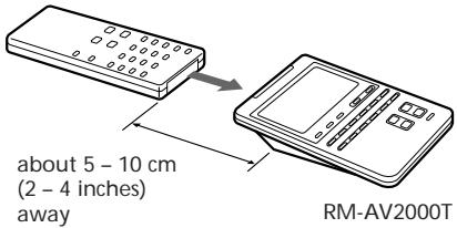 about 5 - 10 cm (2 - 4 inches) away RM-AV2000T