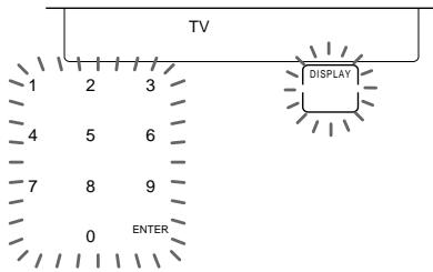 TV 1 2 3 4 5 6 7 8 9 0 ENTER DISPLAY
