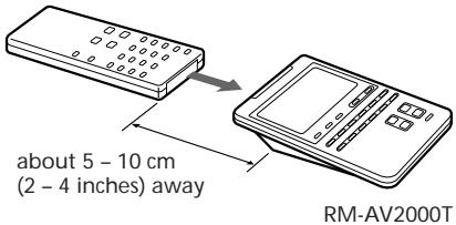 about 5 - 10 cm (2 - 4 inches) away RM-AV2000T