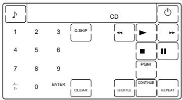CD 1 2 3 D.SKIP 4 5 6 7 8 9 PCIM 0 ENTER CLEAR SHUFFLE CONTINUE REPEAT