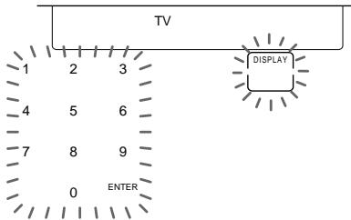 TV 1 2 3 4 5 6 7 8 9 0 ENTER DISPLAY