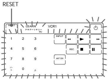 RESET RESET LEARN VCR1 P+P-V+V-MU 1 2 3 4 5 6 7 8 9 0 2 INPUT REC ANT SW