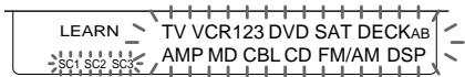 LEARN TV VCR123 DVD SAT DECKAB SC1 SC2 SC3 AMP MD CBL CD FM/AM DSP