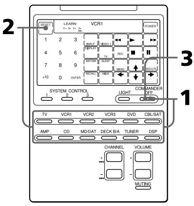 SONY RM-AV2100 - Para borrar todas las señales\ aprendidas para un componente\ específico - 1