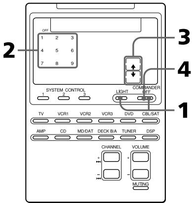 SONY RM-AV2100 - Ajuste de la iluminación de fondo del visualizador - 1