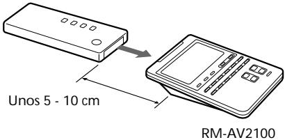 SONY RM-AV2100 - Ejemplo: Para almacenar la seals de connexion/ desconexión de la alimentación de un acondicionador de aire en el botón SYSTEM CONTROL 2 - 1